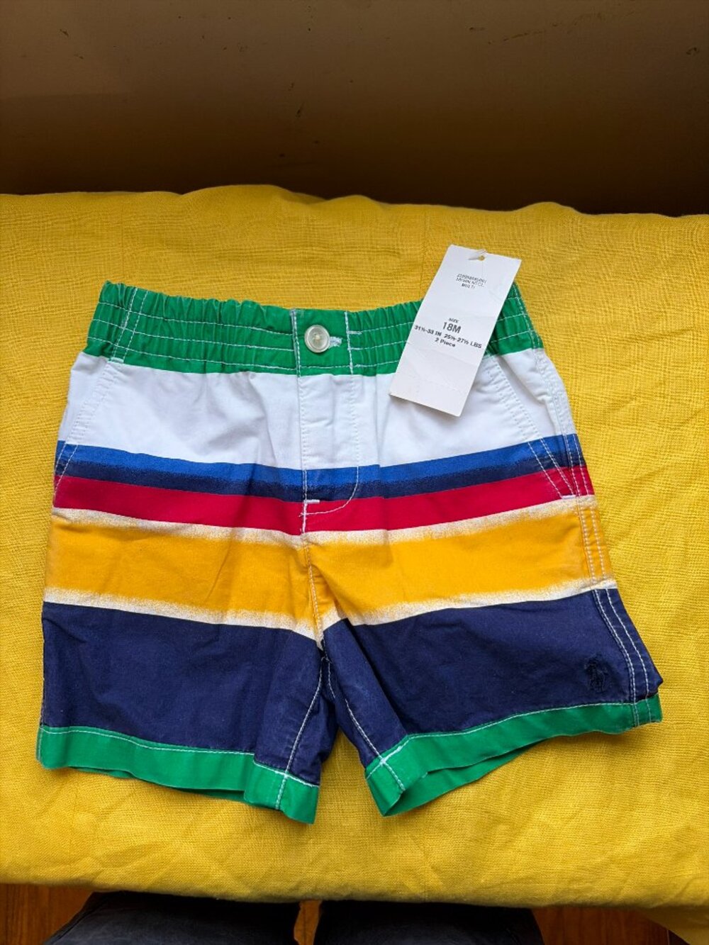 Ralph Lauren Colorblock Shorts - Green, White, Blue, Red, Yellow